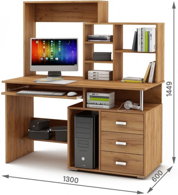 Компьютерный стол Имидж-62 дуб золотистый