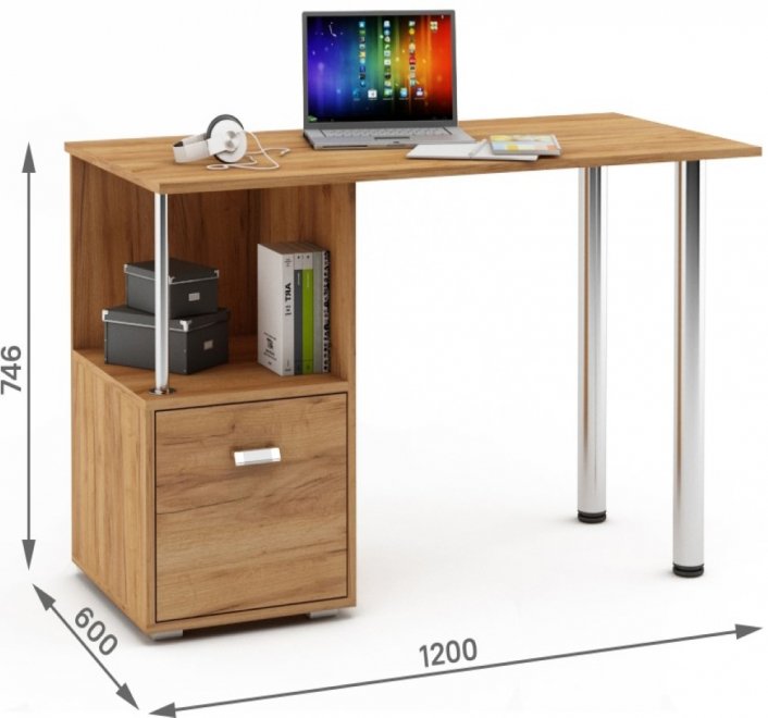 Компьютерный стол Имидж-63 дуб золотистый