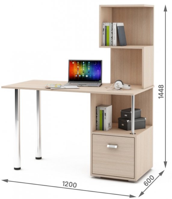 Компьютерный стол Имидж-66 дуб молочный