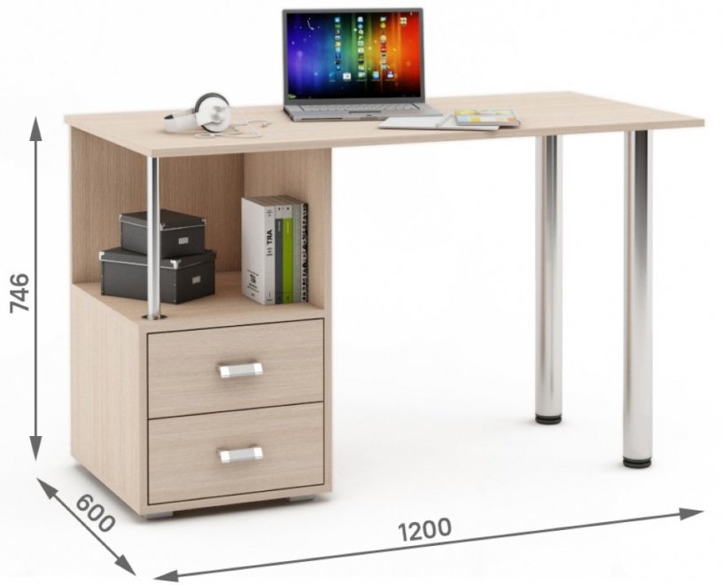 Компьютерный стол Имидж-67 дуб молочный