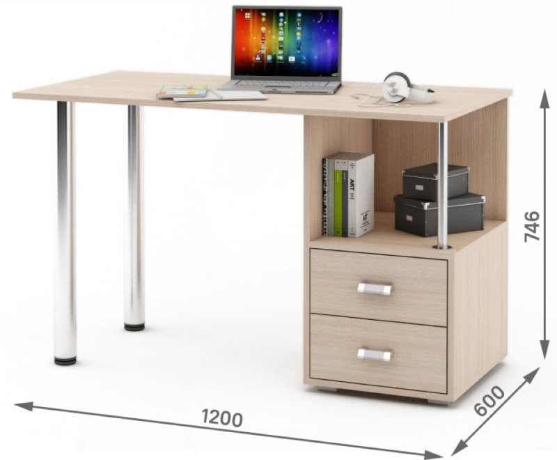 Компьютерный стол Имидж-68 дуб молочный