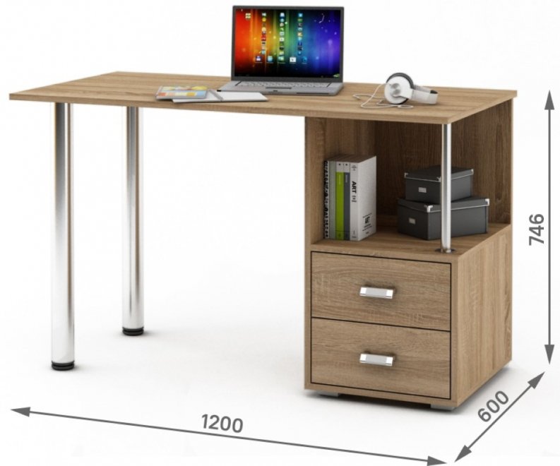 Компьютерный стол Имидж-68 дуб сонома