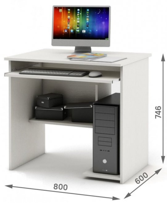 Компьютерный стол Имидж-6 белый