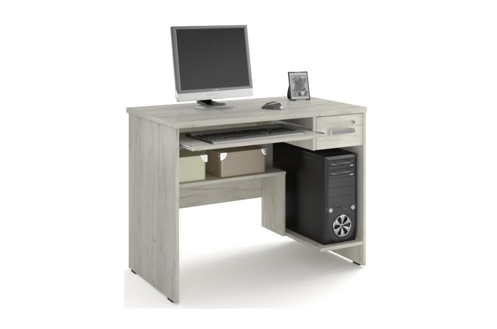 Компьютерный стол КС 16.01.1 99 см дуб крафт белый