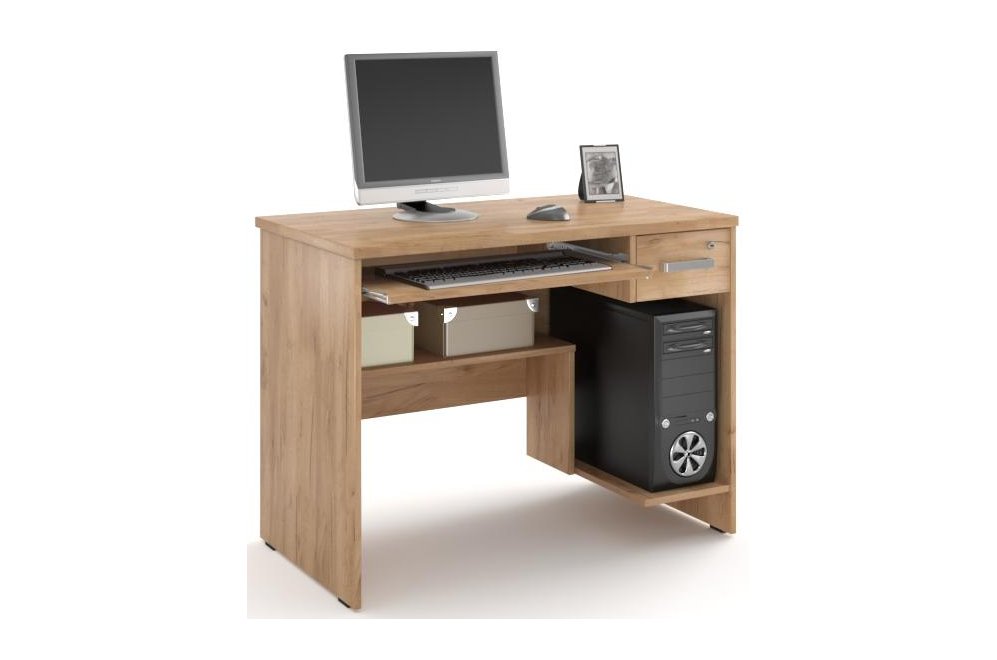 Компьютерный стол КС 16.01.4 99 см дуб крафт золотой