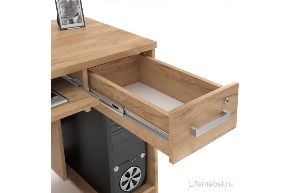 Компьютерный стол КС 16.01.4 99 см дуб крафт золотой