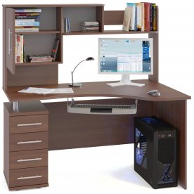 Компьютерный стол КСТ-104 + КН-14 испанский орех правый