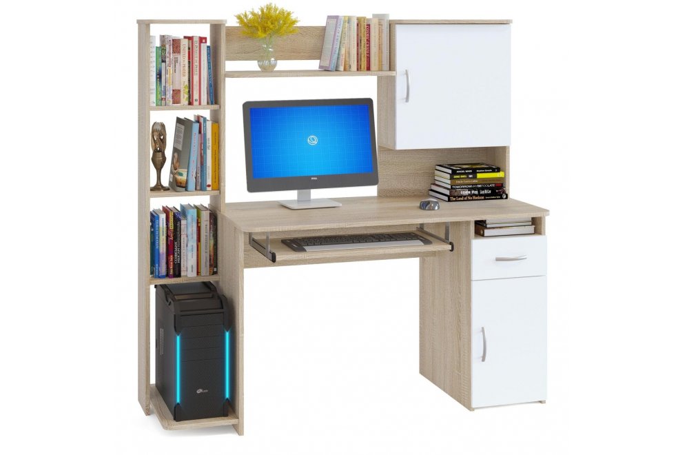 Компьютерный стол КСТ-11.1 Сонома / Белый