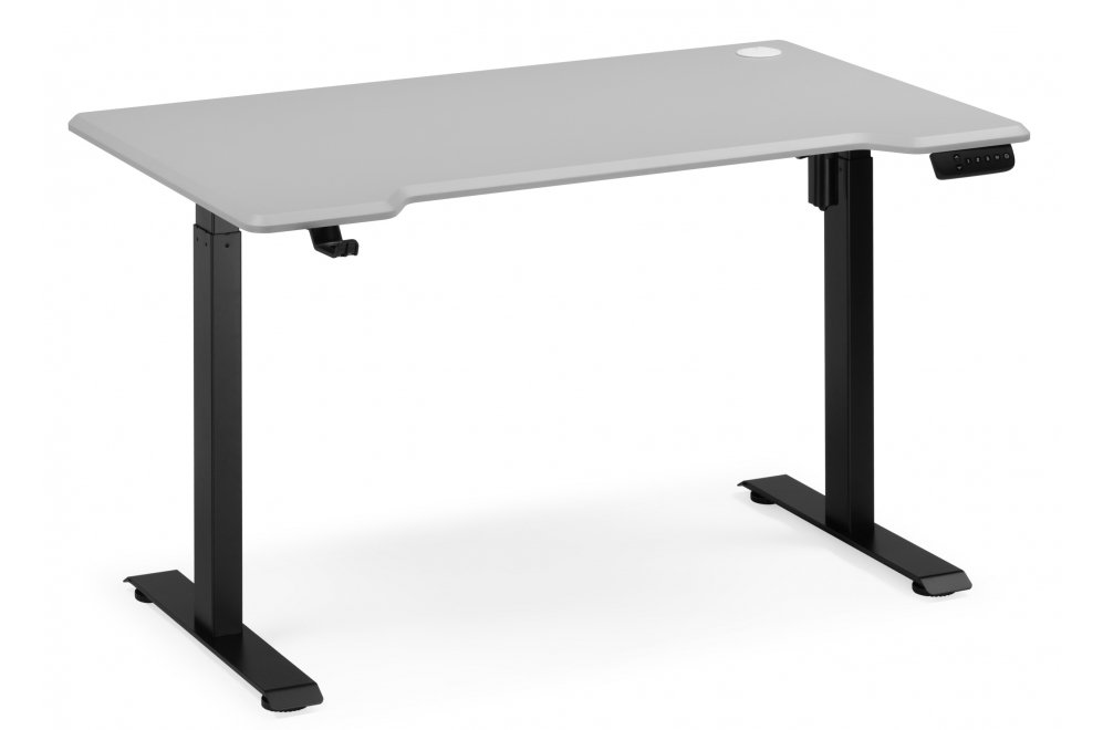 Компьютерный стол Маркос 140х80 светло-серый / черный