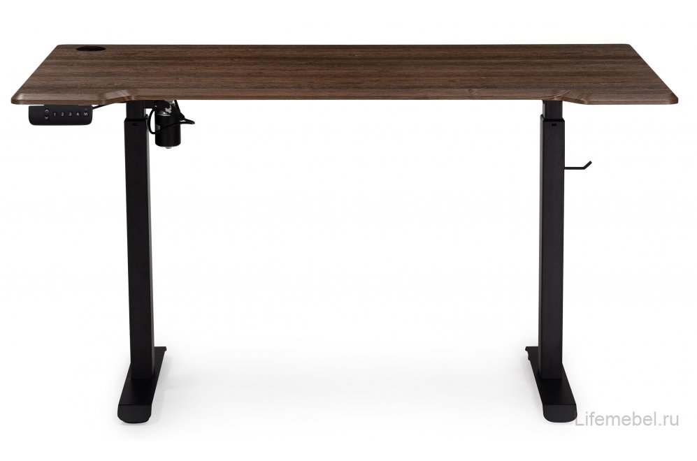 Компьютерный стол Маркос с механизмом подъема 140х80х75 черный / кантри орех