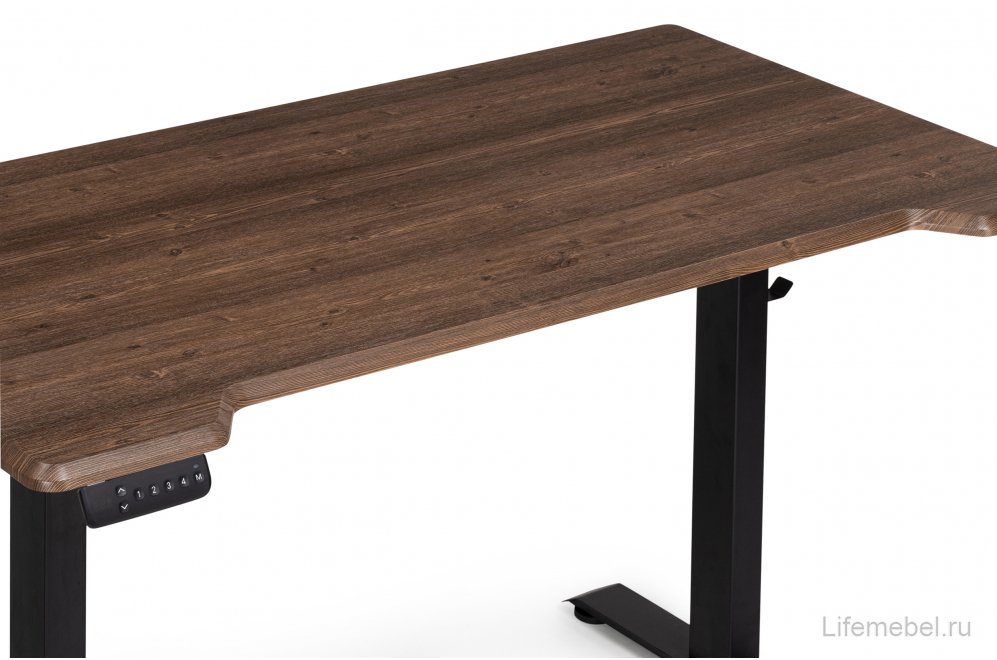 Компьютерный стол Маркос с механизмом подъема 140х80х75 черный / кантри орех