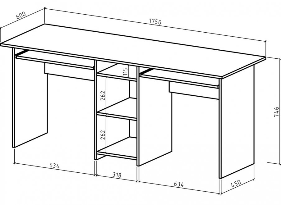 Компьютерный стол Лайт-10К молочный дуб