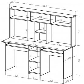 Компьютерный стол Лайт-10К с надстройкой