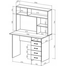 Компьютерный стол Лайт-5 с надстройкой
