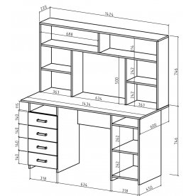 Компьютерный стол Лайт-8 с надстройкой