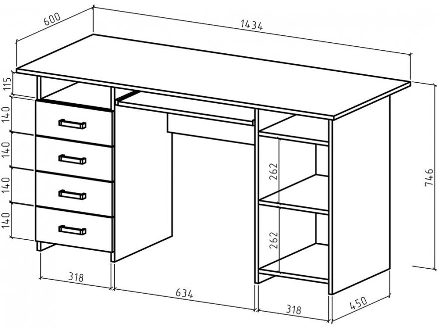Компьютерный стол Найт-8К белый