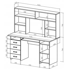 Компьютерный стол Лайт-8К с надстройкой