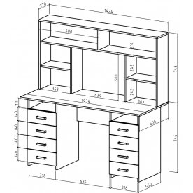 Компьютерный стол Лайт-9 с надстройкой