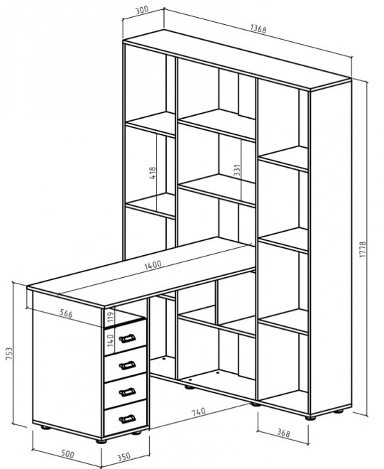 Компьютерный стол Оксфорд-3 белый