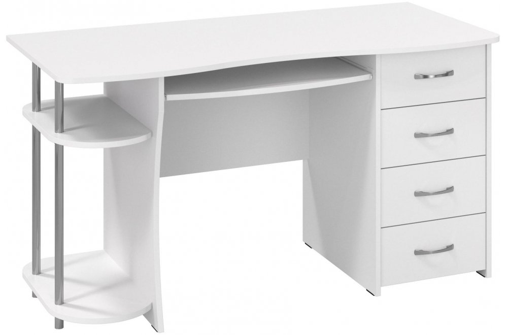 Компьютерный стол С-222БН белый структурный