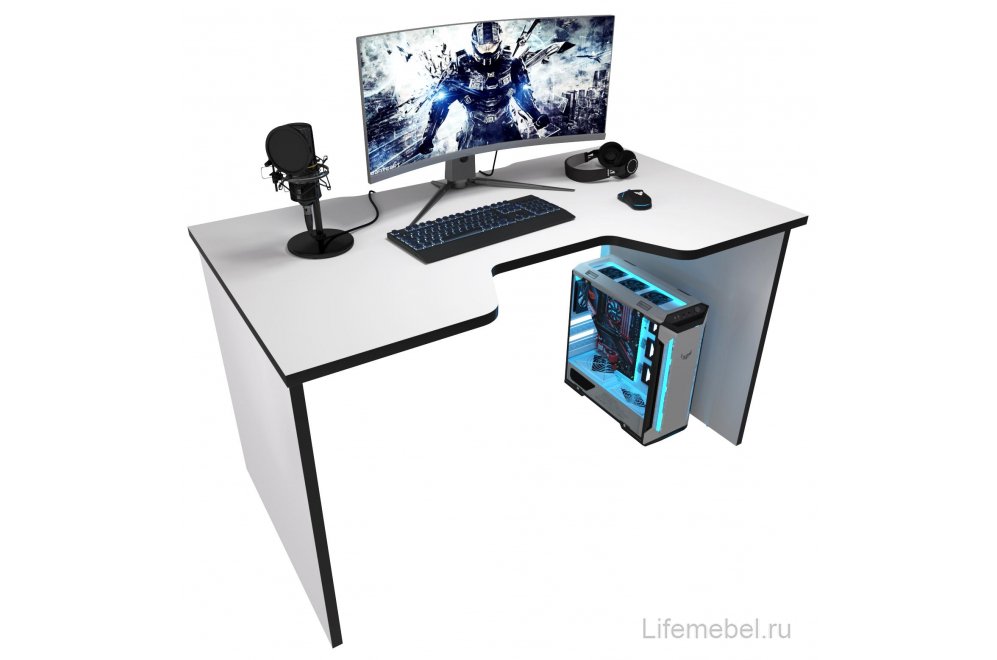 Компьютерный стол С-240 белый / черный