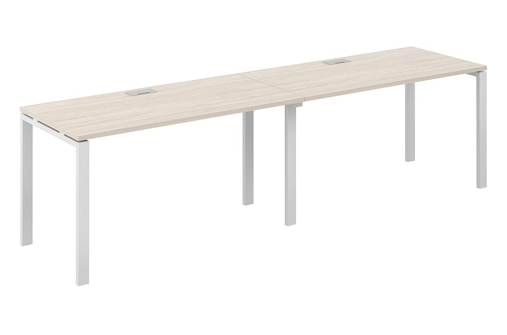 Компьютерный стол SG.221 2400х600х750 60х30 дуб светлый / белый