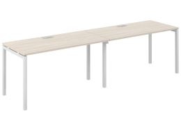 Компьютерный стол SG.225 2800х700х750 40х40 дуб светлый / белый