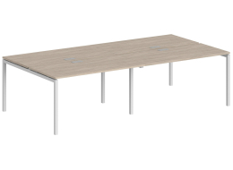 Компьютерный стол SG.251 2400х1238х750 40х40 дуб светлый / белый