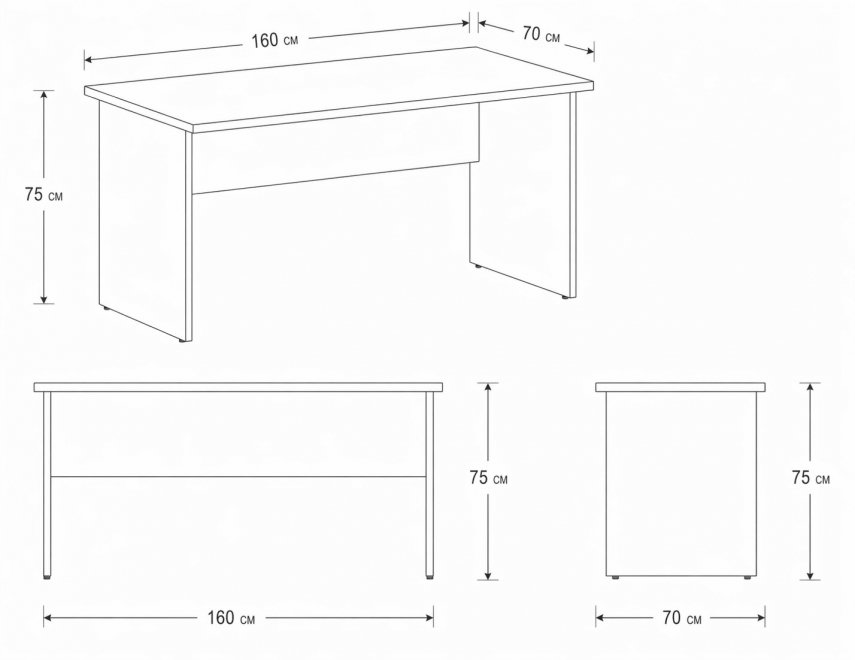 Компьютерный стол SG.406.OD 160х70х75 дуб темный