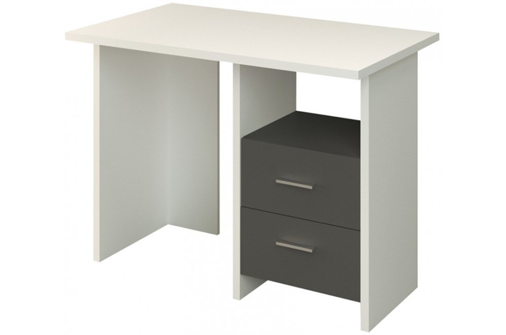 Компьютерный стол СКЛ-Прям100 белый / графит