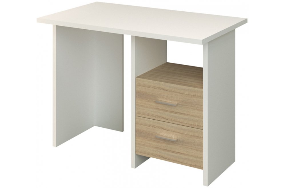 Компьютерный стол СКЛ-Прям100 белый / сонома