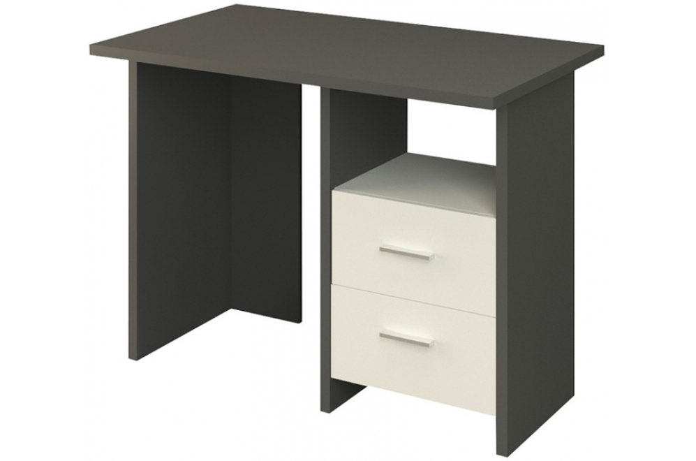 Компьютерный стол СКЛ-Прям100 графит / белый