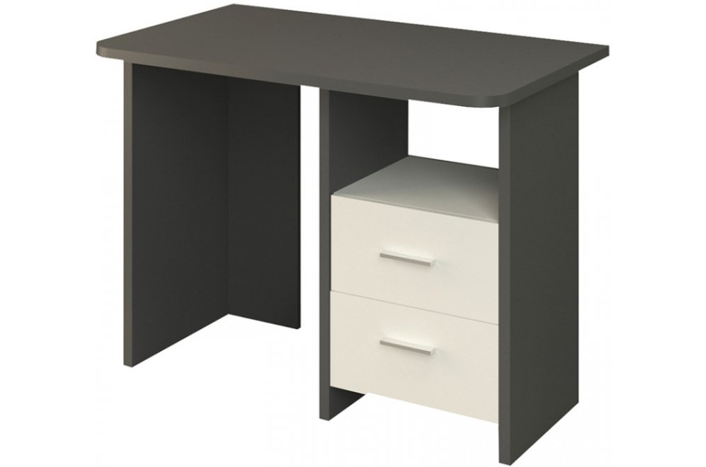 Компьютерный стол СКЛ-Прям100Р графит / белый