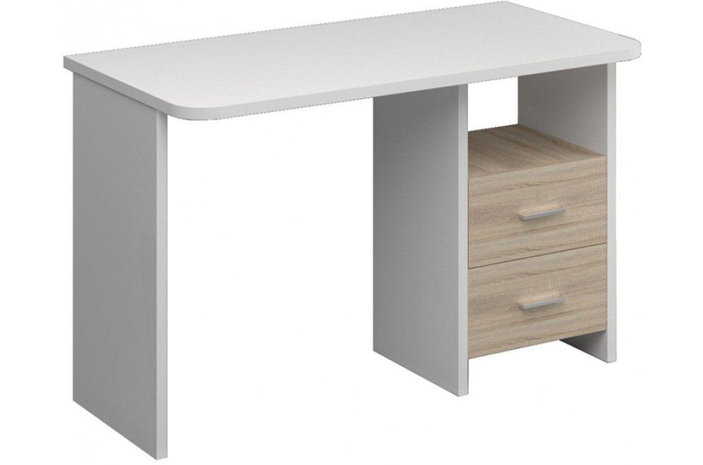 Компьютерный стол СКЛ-Прям120Р белый / сонома