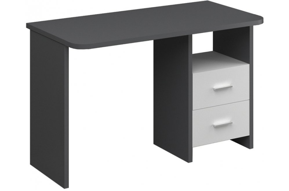 Компьютерный стол СКЛ-Прям120Р графит / белый