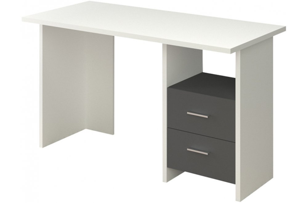 Компьютерный стол СКЛ-Прям130 белый / графит