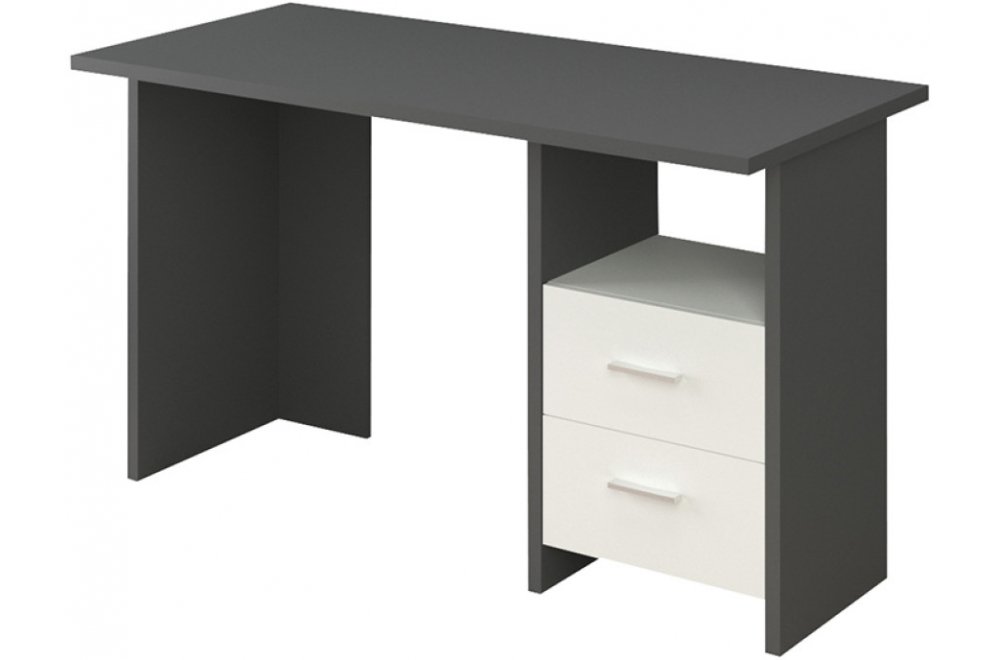 Компьютерный стол СКЛ-Прям130 графит / белый