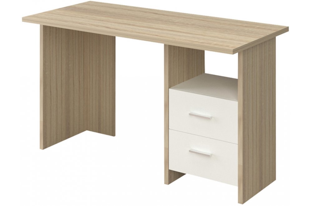 Компьютерный стол СКЛ-Прям130 сонома / белый