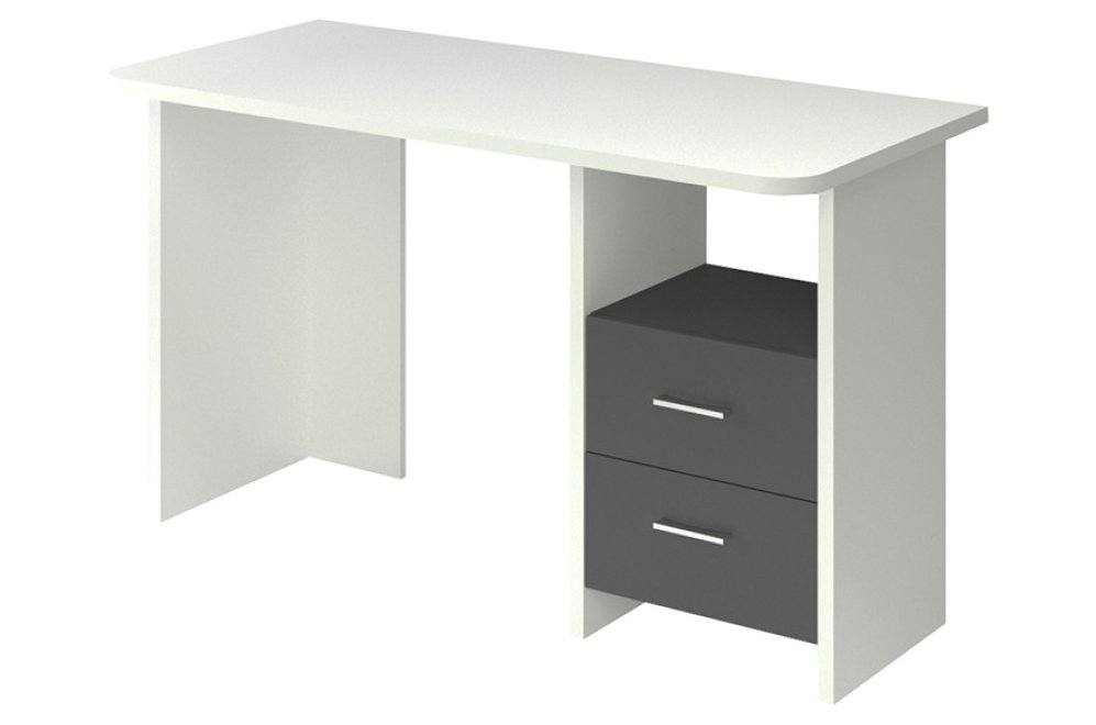 Компьютерный стол СКЛ-Прям130Р белый / графит