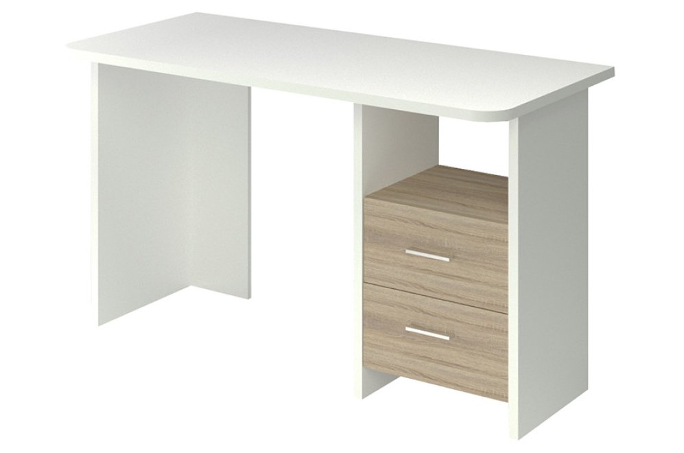 Компьютерный стол СКЛ-Прям130Р белый / сонома