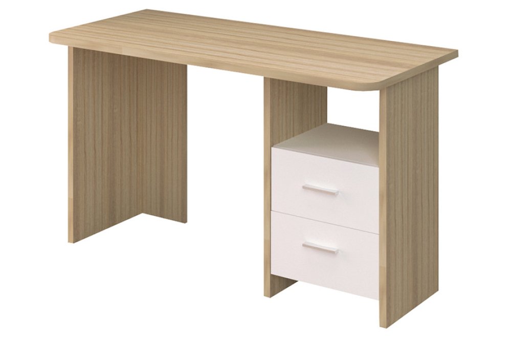 Компьютерный стол СКЛ-Прям130Р сонома / белый