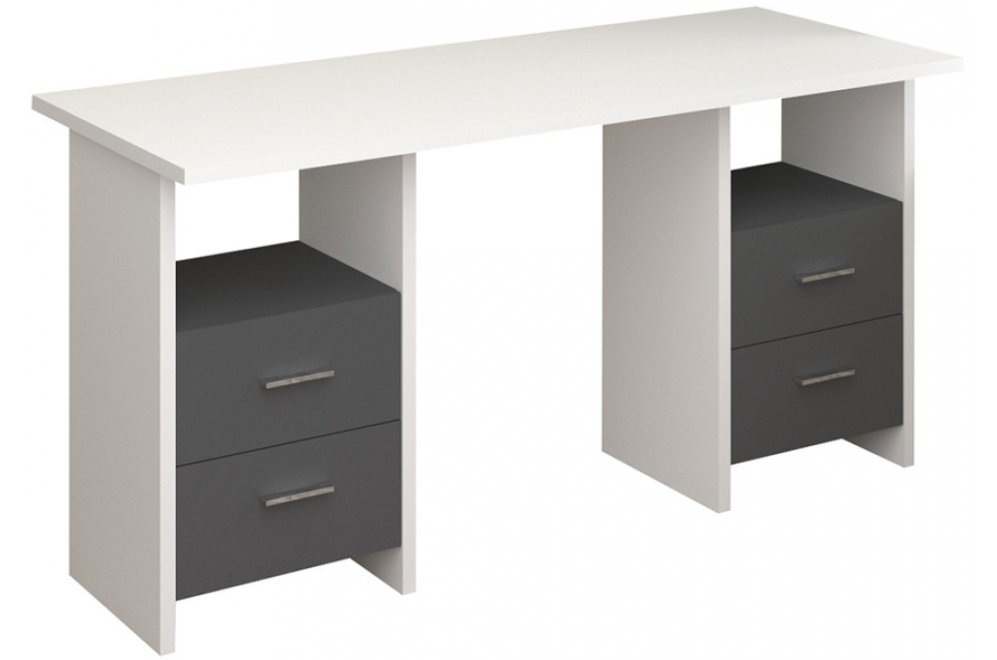 Компьютерный стол СКЛ-Прям150 белый / графит