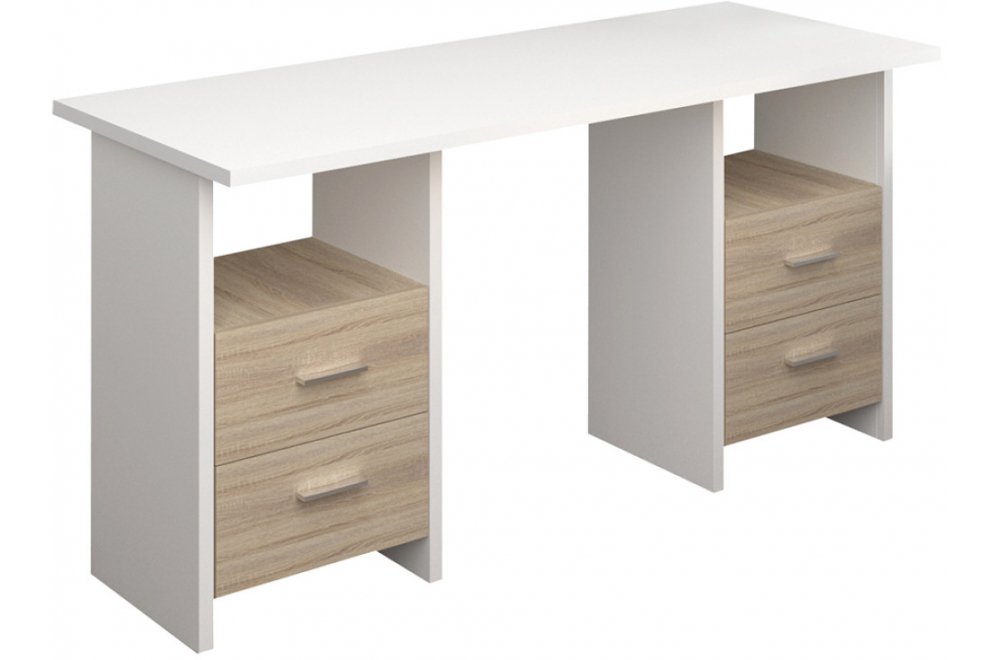 Компьютерный стол СКЛ-Прям150 белый / сонома
