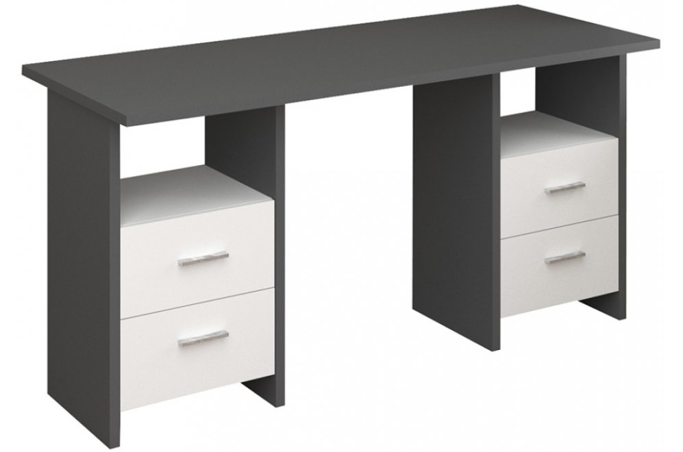 Компьютерный стол СКЛ-Прям150 графит / белый