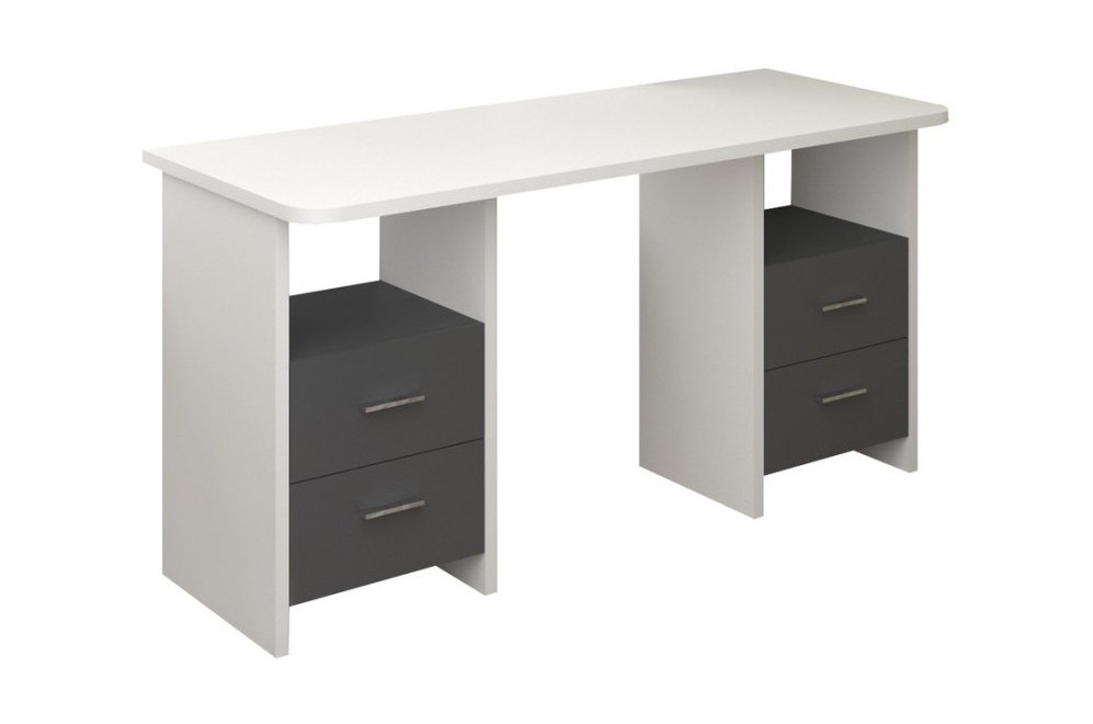 Компьютерный стол СКЛ-Прям150Р белый / графит