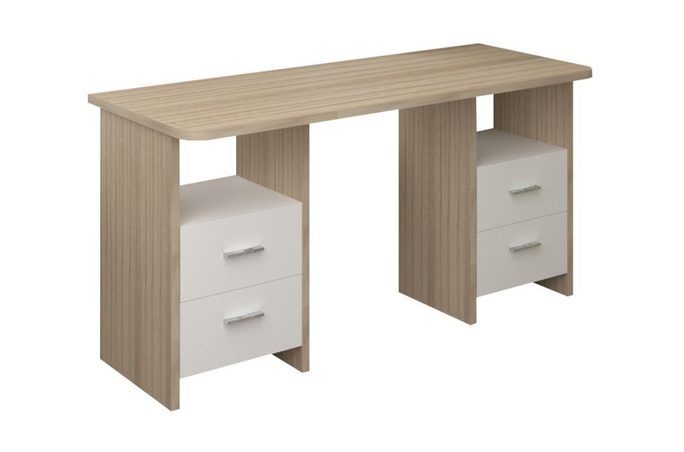 Компьютерный стол СКЛ-Прям150Р белый / сонома