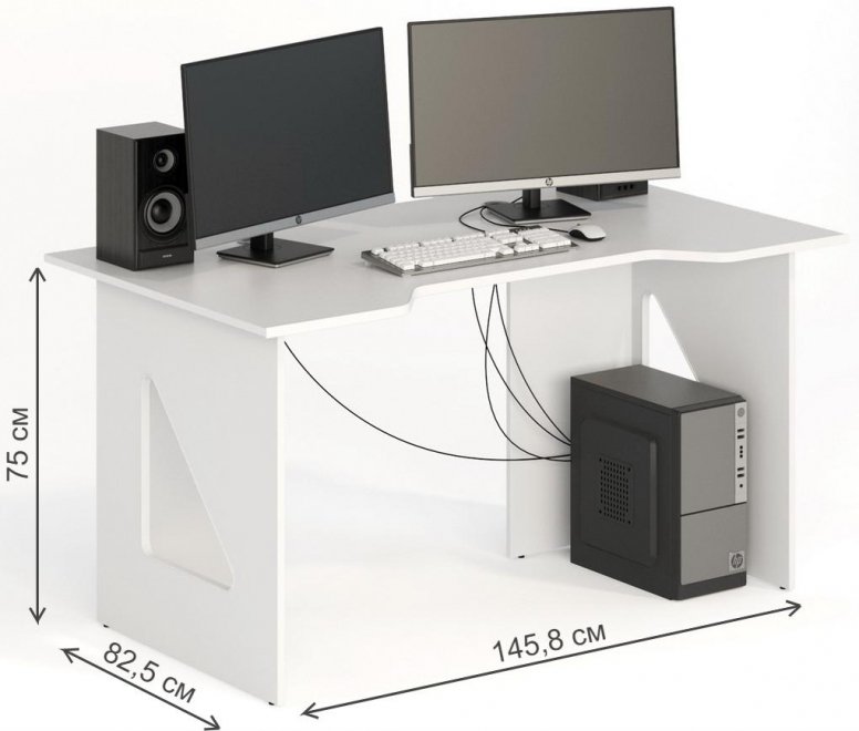 Компьютерный стол СКП-8 GL-8 белый