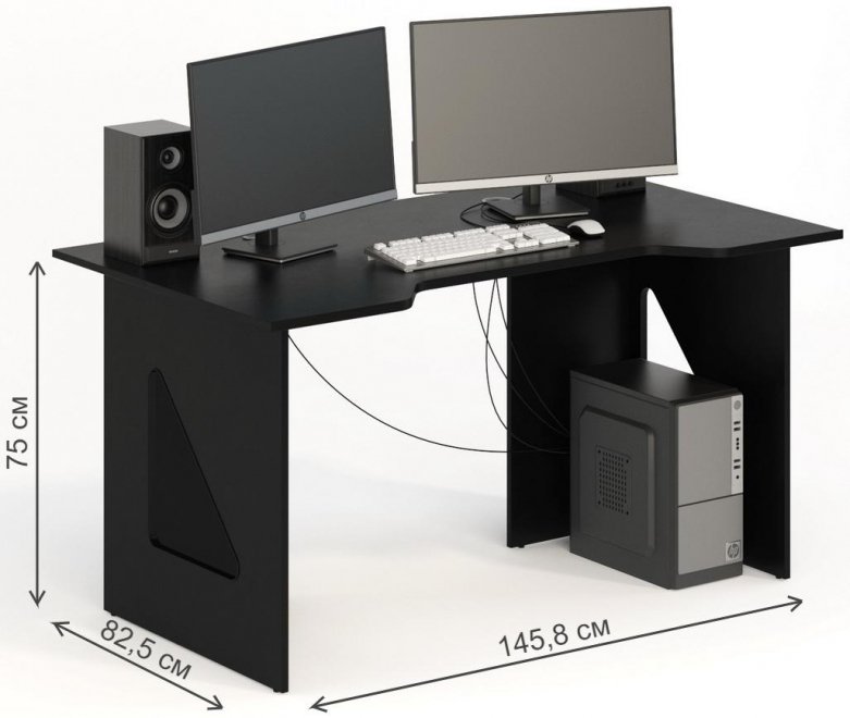 Компьютерный стол СКП-8 GL-8 черный