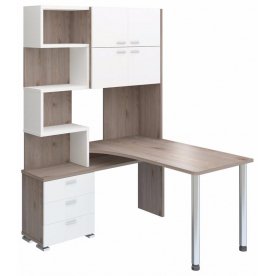 Компьютерный стол СР-500М-140 левый нельсон / белый жемчуг со столешницей нельсон