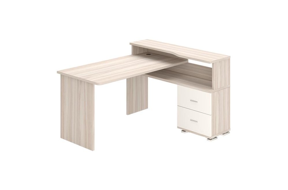 Компьютерный стол Жаспера-620/140 C ККБЕ правый карамель / карамель / белый